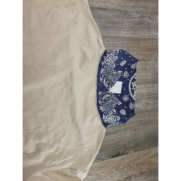 NEW - Free People James Pullover Tan Banada Sweatshirt Women L Ecru Combo - Picture 11 of 11